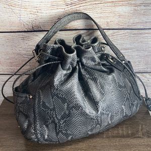 COLE HAAN GRAY SNAKESKIN HANDBAG